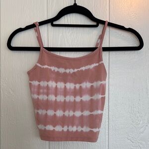 American Eagle Pink Tie-Dye Camisole Crop Top